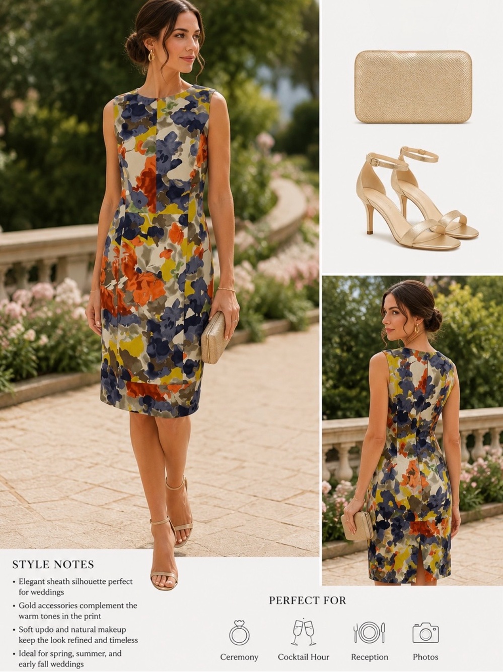 Etro Italy Designer Bold Floral Sheath Luxury Pencil Dress Sz 44 (US 8) 🧡🎀
